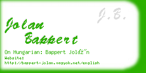 jolan bappert business card